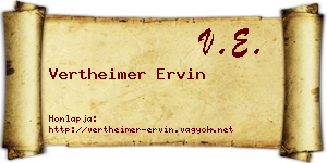 Vertheimer Ervin névjegykártya