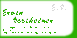 ervin vertheimer business card